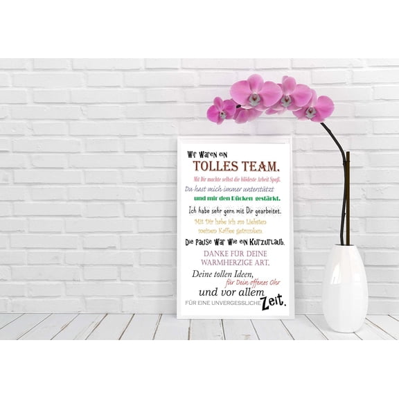Farewell Colleague Poster, Retirement Thank You Poster, Unframed Paper Poster 8x10in