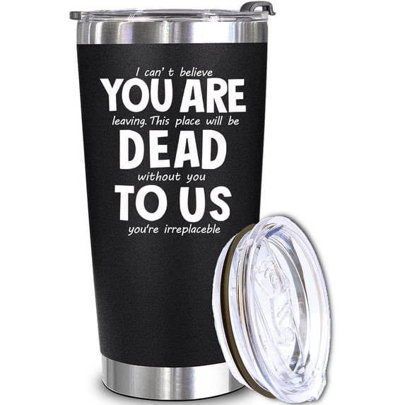 Farewell Gifts for Coworkers - Coworker Leaving Gifts, Going Away Gift For Coworker - New Job, Good Luck, Goodbye Gifts For Coworkers, Boss, Men, Women, Friends - 20 oz Black Tumbler