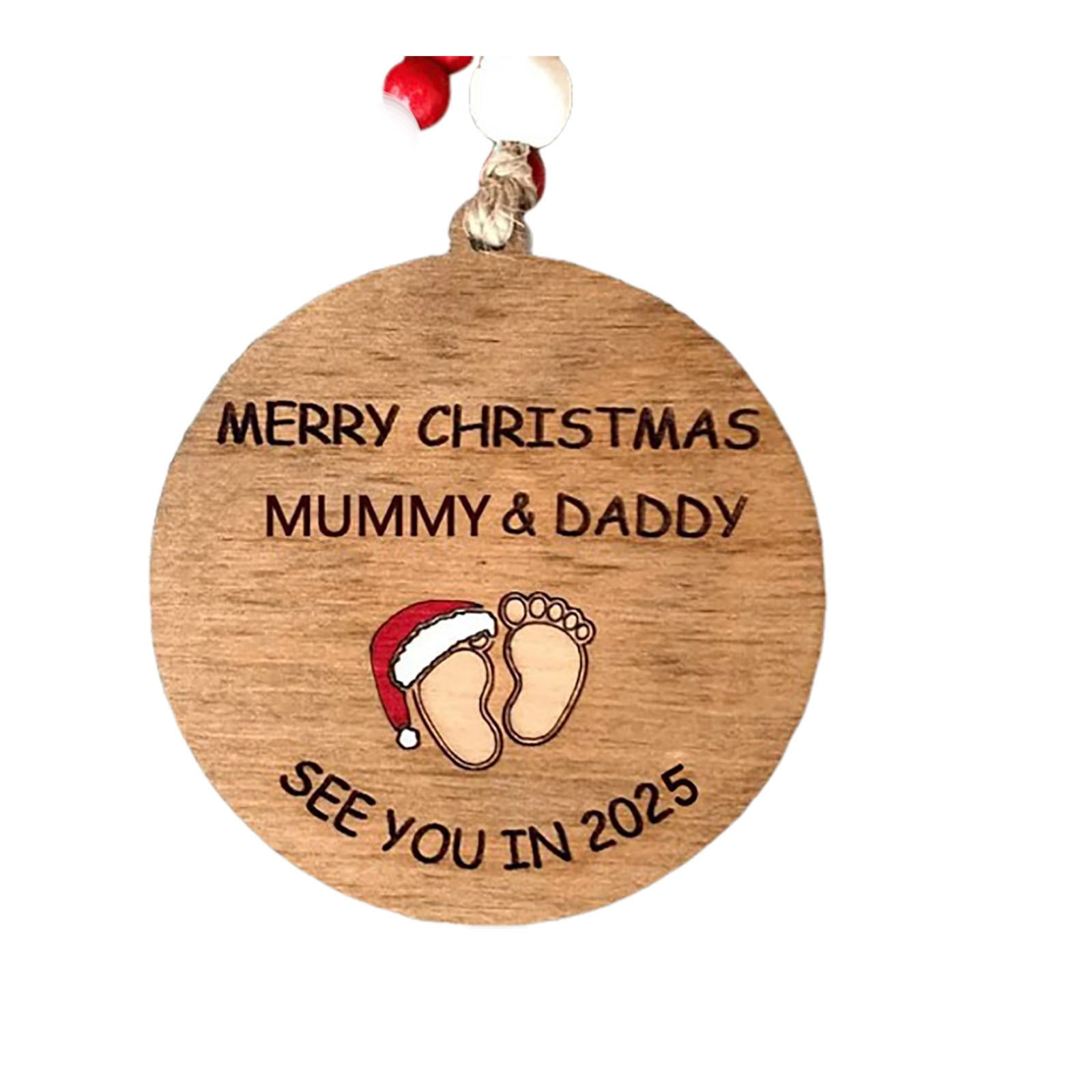 Farewell In 2025 Christmas Tree Decorated With Footprint Pendant Tag