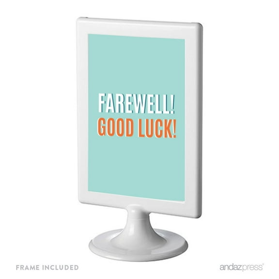 Farewell Retirement Party Decorations, Farewell! Good Luck!, Framed Party Sign, 4x6-inch