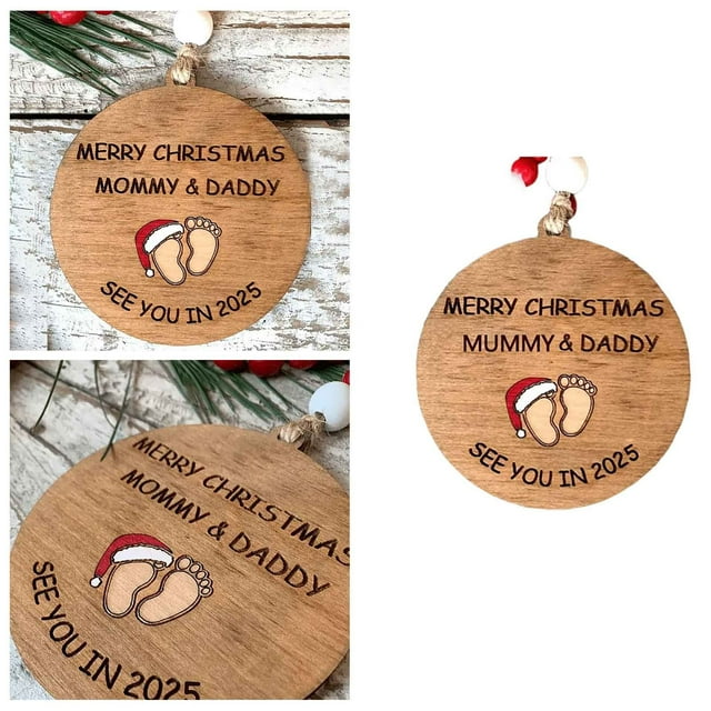 Farewell in 2025 Christmas Tree Decorated with Footprint Pendant Tag