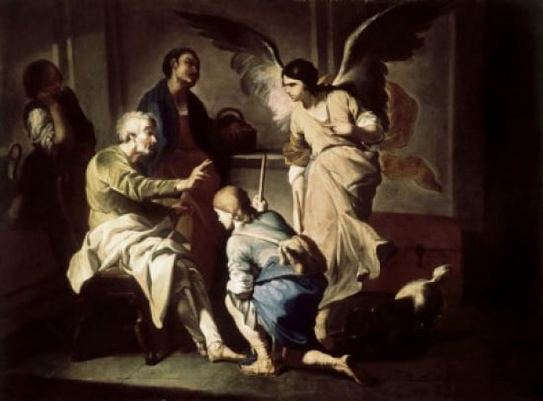 Farewell of Tobias Bernardo Cavallino (1616-1656Italian) Canvas Art - Bernardo Cavallino (18 x 24)