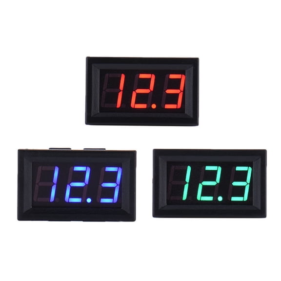 Farfi 0.56inch Screen 2-Wire Mini Voltmeter LED Panel 3-Digital Display Voltage Meter (Blue)