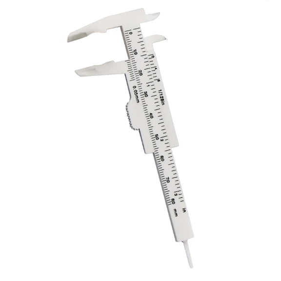 Farfi 0-80mm Mini Multicolor Dual-scale Plastic Vernier Caliper Gauge Measuring Tool (Beige)