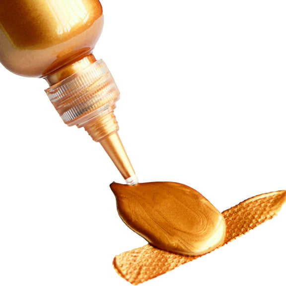 Farfi 1 Bottle Vivid Colors Acrylic Paint Fine Pastes Novelty Stylish Metallic Fluid Vinyl Paint Craft Supplies (Bronze)