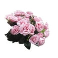 thumbnail image 1 of Farfi 1 Bouquet/12 Heads Artificial Roses Silk Flower Home Party Bridal Bouquet Decor (Light Pink), 1 of 13