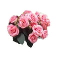thumbnail image 1 of Farfi 1 Bouquet/12 Heads Artificial Roses Silk Flower Home Party Bridal Bouquet Decor (Rose Pink), 1 of 13