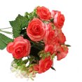 thumbnail image 1 of Farfi 1 Bouquet 15 Heads Artificial Rose Faux Silk Flower Party Xmas Wedding Decor (Dark Pink), 1 of 12