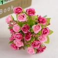 thumbnail image 1 of Farfi 1 Bouquet 21 Heads Artificial Roses Bridal Home Wedding Party Decor Fake Flowers (Rose Pink), 1 of 13