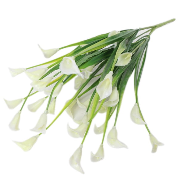 Farfi 1 Bouquet 5 Branches Artificial Calla Lily Flower Wedding Table Plant Home Decor (White)
