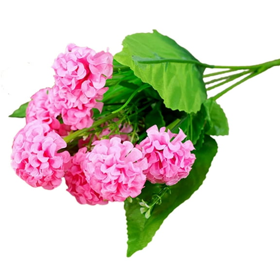 Farfi 1 Bunch 9 Head Artificial Hydrangea Silk Flower Bouquet Wedding Party Decor (Pink)
