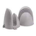 thumbnail image 1 of Farfi 1 Pair Microwave Oven Mitts with Hanging Loop Cartoon Shark Shape Flexible Anti-scald Silicone Heat Resistant Cooking Pinch Grips Kitchen Accessories (Grey), 1 of 13