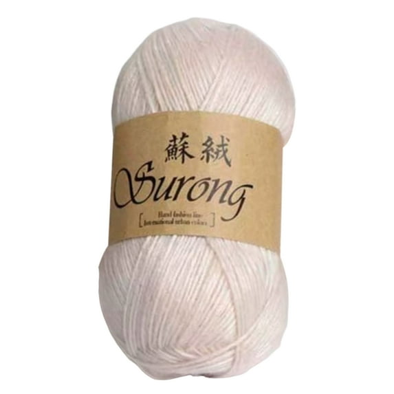 Farfi 1 Roll 100g Crochet Yarn Strong Warmth Multiple Colour Hand Knitting Thick Wool Thread Cotton Yarn for Gift (Beige)
