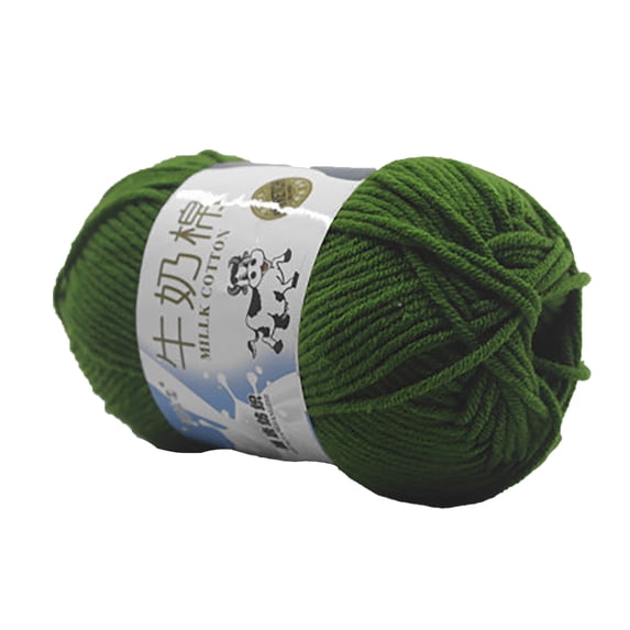 Farfi 1 Roll 5-strand Wool Yarn Soft Warm DIY Beginner Needlework Hand Knitting Crochet Yarn Ball for Sewing Shop (Green)