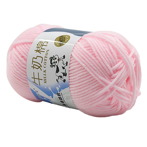 Farfi 1 Roll 5-strand Wool Yarn Soft Warm DIY Beginner Needlework Hand Knitting Crochet Yarn Ball for Sewing Shop (Light Pink)