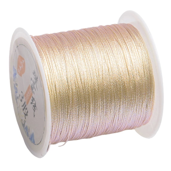 Farfi 1 Roll Braided Thread Flexible Beautiful 3 Strands Universal Sewing Embroidery Crochet Thread for Quilting (Khaki)