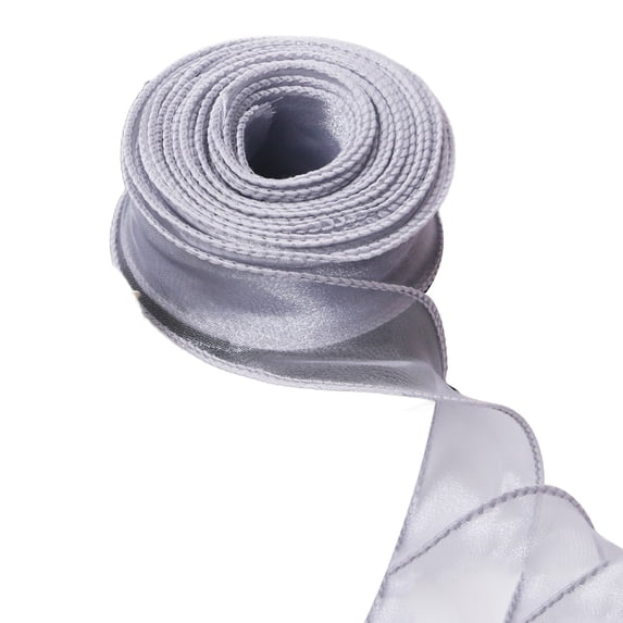 Farfi 1 Roll Ribbon Soft Floral Bouquets Packaging Nylon Yarn Ribbon DIY Gift Packaging Ribbon for Crafts Bow Wreaths Decoration (Grey)