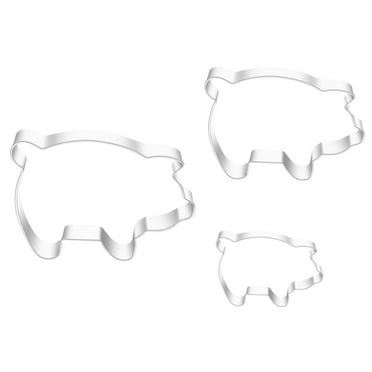 Farfi 1 Set Cookie Cutters Pig Shape DIY Stainless Steel Sweet Pastry Biscuit Molds for Party (Stainless Steel)