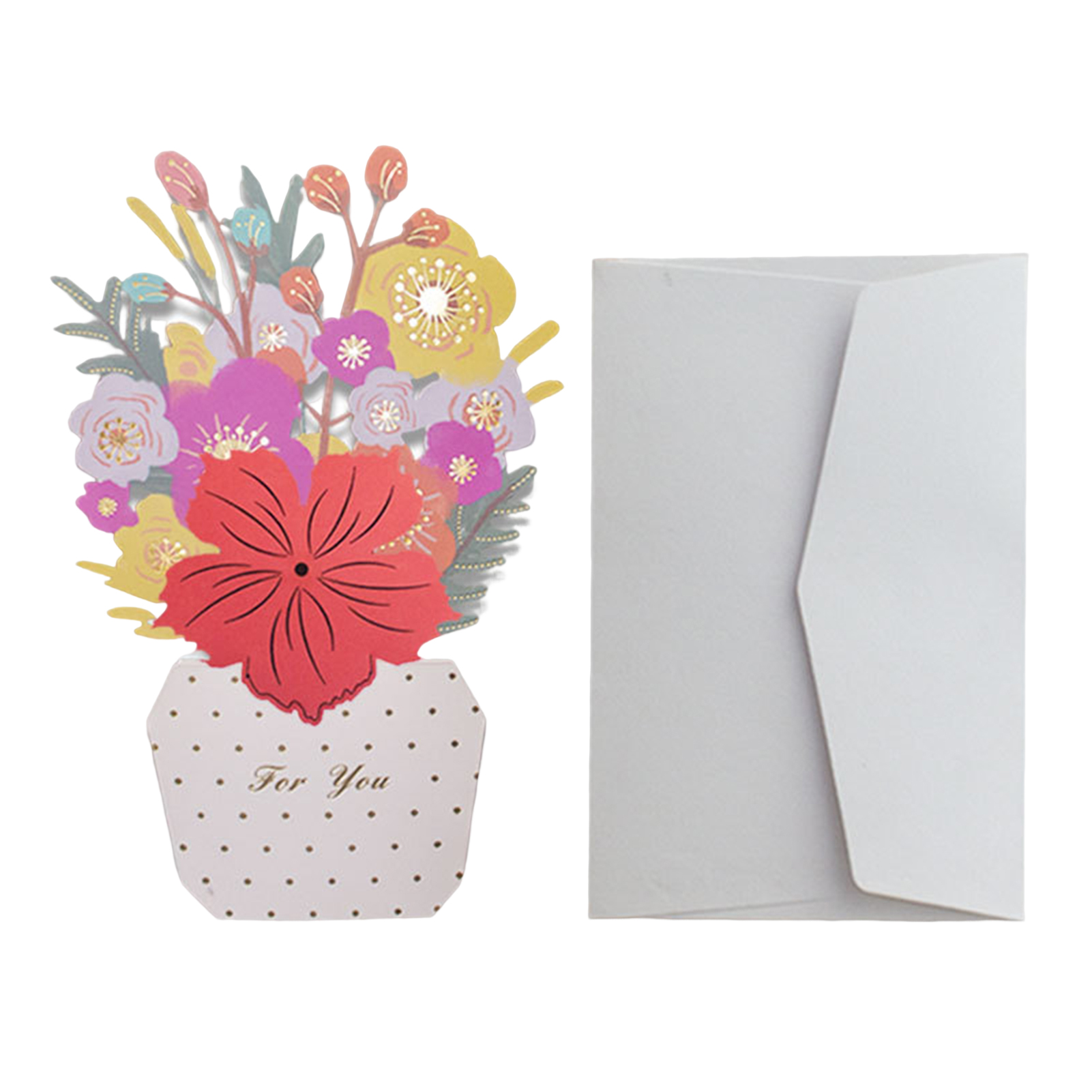 Farfi 1 Set Greeting Card Foldable DIY Handwriting Paper Art 3D Folding