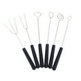 thumbnail image 1 of Farfi 1 Set Non-slip Chocolate Dipping Tool Anti-rust Stainless Steel Saucier Drizzle Culinary Decorating Tools for Home (6pcs), 1 of 9