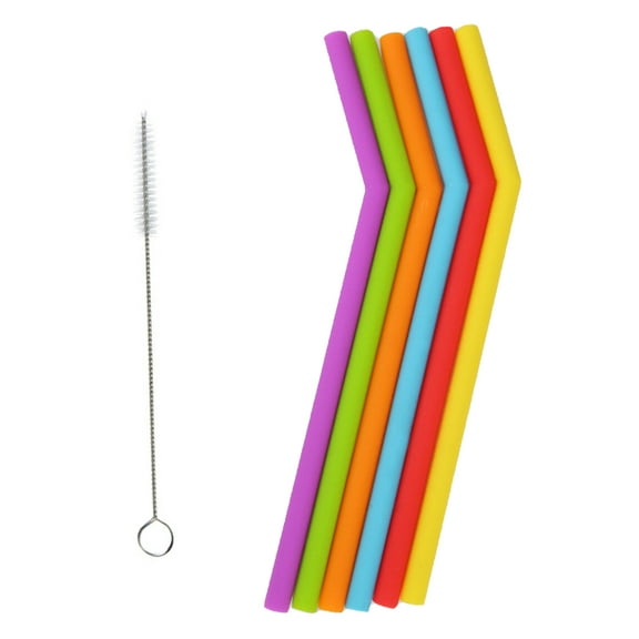 Farfi 1 Set Silicone Foldable Reliable Drink Straw Elastic Soft Water Straw for Home (6 inch)