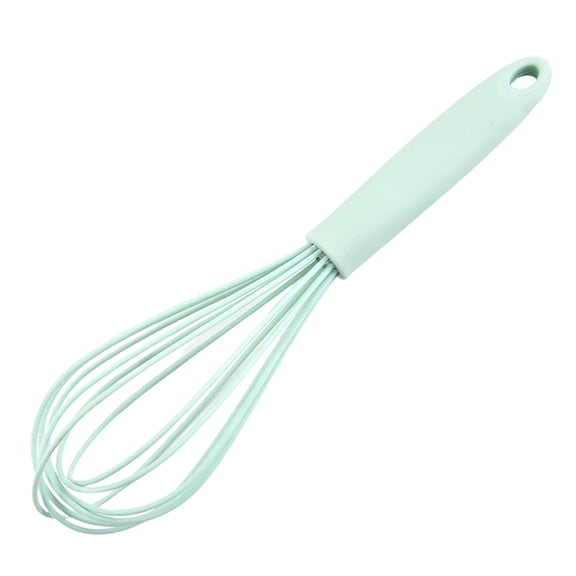 Farfi 10 Inches Egg Beater Non-stick Easy to Clean PP Handle Silicone Egg Whisk Milk Mixing Stick Chef Aid Tool Kitchen Gadget (Green)