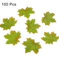 thumbnail image 1 of Farfi 100 Pcs Fall Fake Silk Leaves Wedding Favor Autumn Maple Leaf Wedding Decoration (Green), 1 of 13