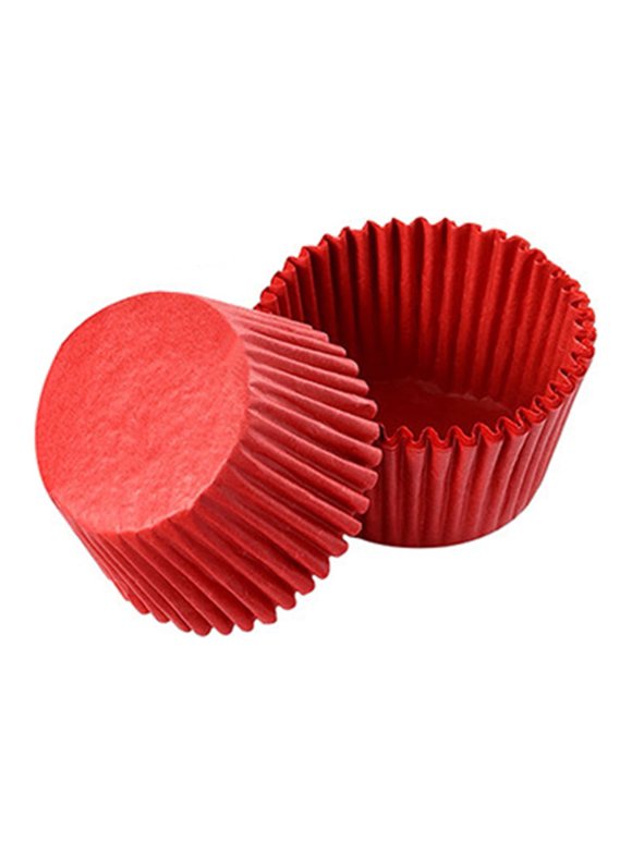 Farfi 1000Pcs Cake Cups Food Grade Disposable DIY Paper 25x20mm Mini Cupcake Liners Kitchen Baking Tool for Restaurant (Red)