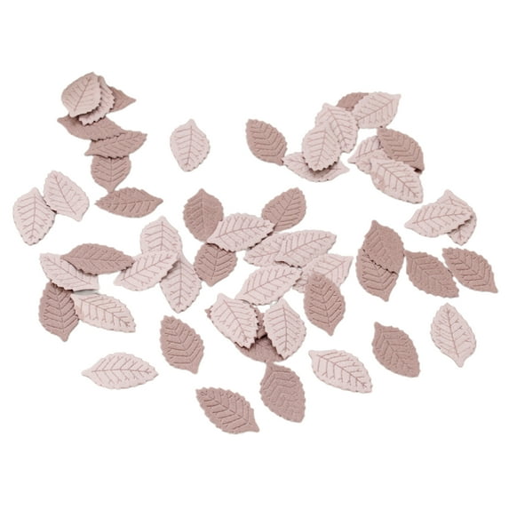 Farfi 100Pcs Artificial Leaves Realistic Fresh-keeping Colorful Versatile Embossing Mini Fabric Leaves Photography Props (Pink)