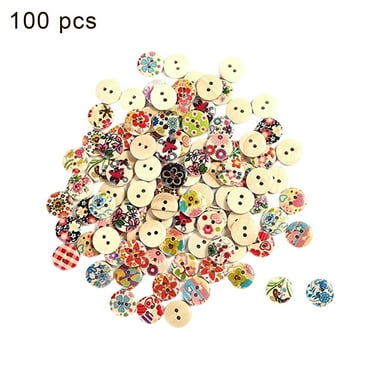 Farfi 100Pcs Mini 2 Holes Multi Color Round Sewing Button