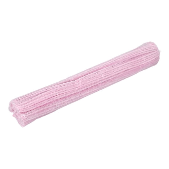 Farfi 100Pcs/Set Chenille Stems Fluffy Soft Creative Handmade Puzzle Development DIY Art Crafts Project Decoration Craft Supplies (Light Pink)