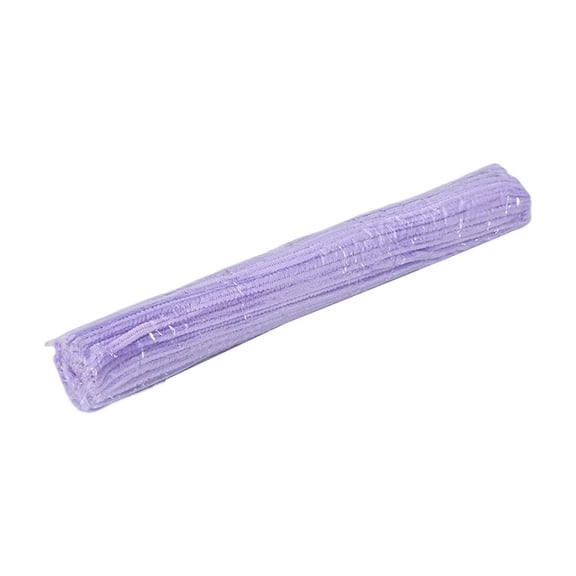 Farfi 100Pcs/Set Chenille Stems Fluffy Soft Creative Handmade Puzzle Development DIY Art Crafts Project Decoration Craft Supplies (Light Purple)