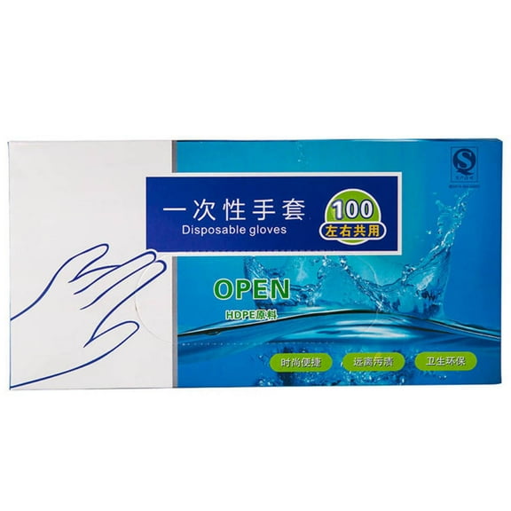 Farfi 100Pcs/Set Disposable Gloves Transparent Thick PE Cleaning Cooking Washing Tool (1 set)
