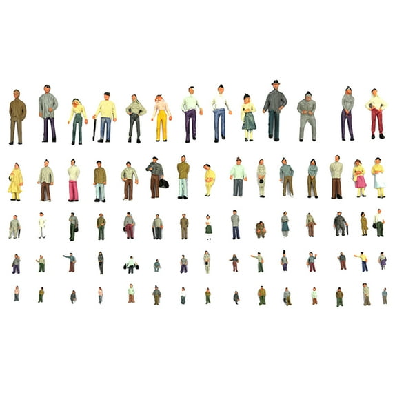 Farfi 100Pcs/Set People Figure Portable Exquisite Texture ABS Vivid Painted Figure for Sand Table Model (1 set)