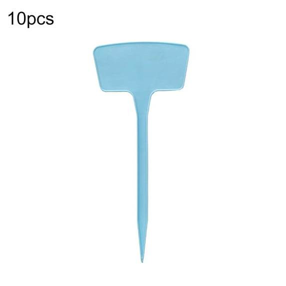 Farfi 10Pcs/Set Plant Labels Waterproof Insert Design Solid Color T-Shape Plastic Plant Tags for Gardening (Type 7)
