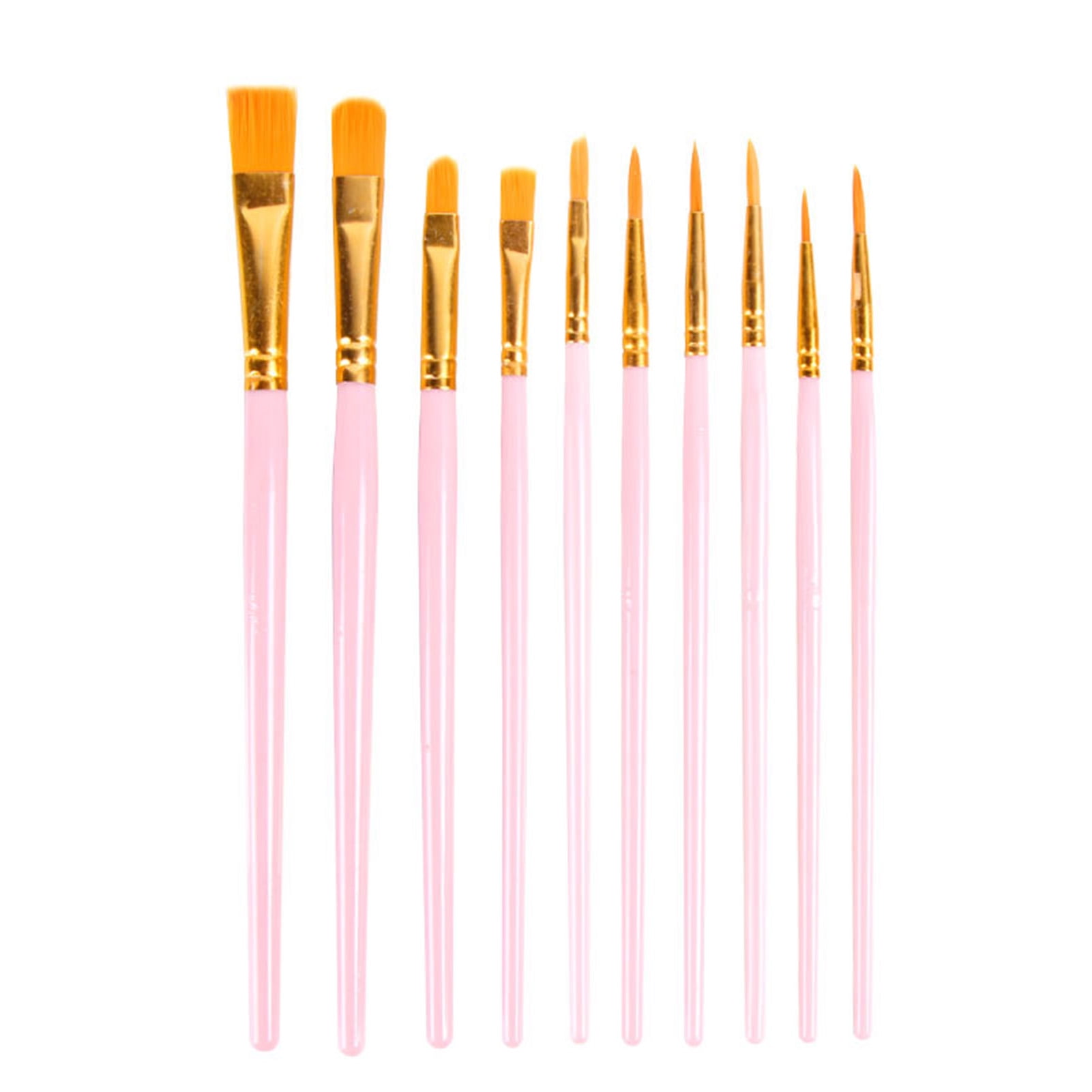 10pcs/set Pink Nylon Paint Brushes