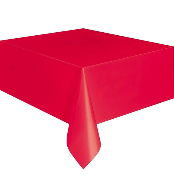 Farfi 137x183cm Disposable Plastic Solid Color Table Cover Party Catering Tablecloth Red