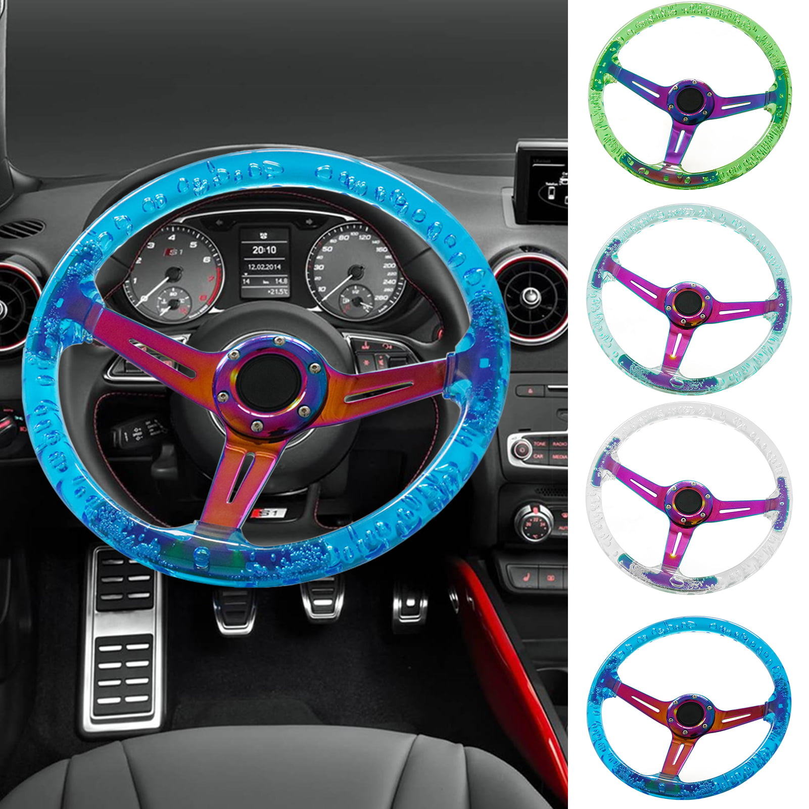 14Inch Carbon Style Heart Shape Steering Wheel Car Modified JDM Racing  Sport Steering Wheel with Anime Horn Button - AliExpress