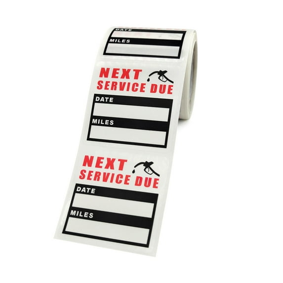 Farfi 150Pcs Car Service Sticker with Perforation Line Self-adhesive Removable No Residue Waterproof Record Car Transparent Service Expiration Sticker for Gas Stations (Black)