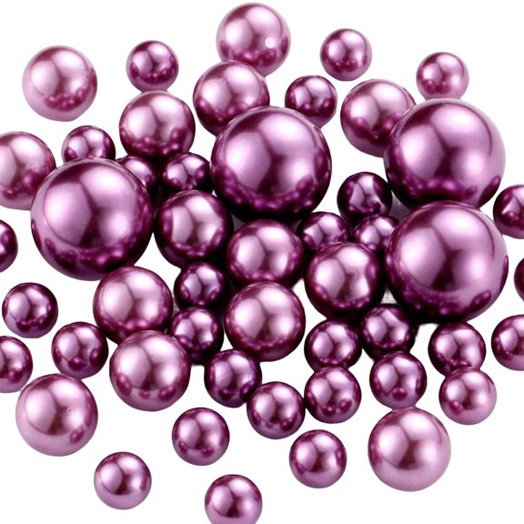 Farfi 150Pcs Floating Beads No Hole Floating Highlight Eye-catching Round Beads Vase Filler Faux Pearl Home Supply (Type P)