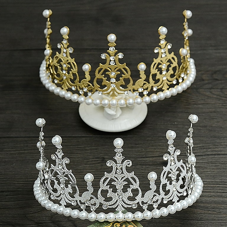 Sparkling Alloy Tiara With Rhinestones & Pearls Sparkling Alloy Tiara With Rhinestones & Pearls