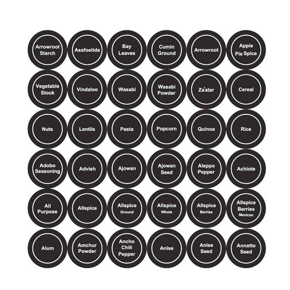 Farfi 180Pcs Chalkboard Label Exquisite Waterproof Self-adhesive Kitchen Countertop Spice Bottle Marking Blackboard Sticker Daily Use (Black)