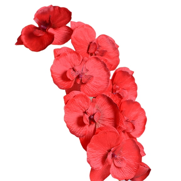 Farfi 1Pc Artificial Flower Butterfly Orchid Garden DIY Wedding Party Desktop Decor (Red)