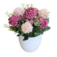 thumbnail image 1 of Farfi 1Pc Artificial Potted Plant Easy to Maintain Smooth Edge Plastic Photography Props Fake Flower for Office (Wine Red), 1 of 13