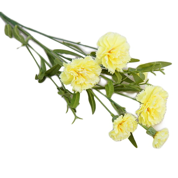Farfi 1Pc Carnation Artificial Flower Fake Plant Home Decor Wedding Party Centerpieces (Yellow)