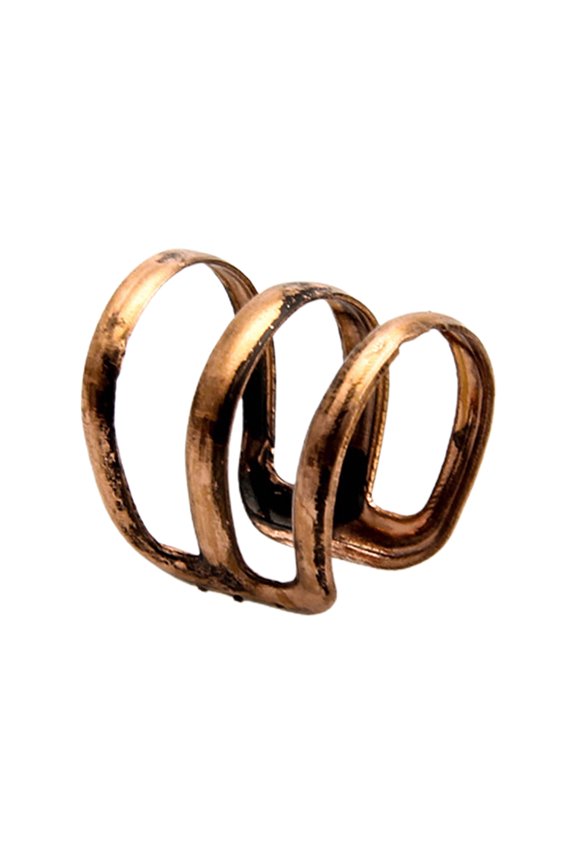 1Pc Ear Clip Cuff Simple Dual Use Women Adjustable 3-ring Hollow Finger Ring for Shopping Travel (Rose-Golden)