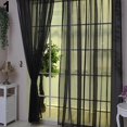thumbnail image 1 of Farfi 1Pc Home Voile Pure Color Window Curtain Tulle Panel Sheer Scarf Valance Decor (Black), 1 of 7