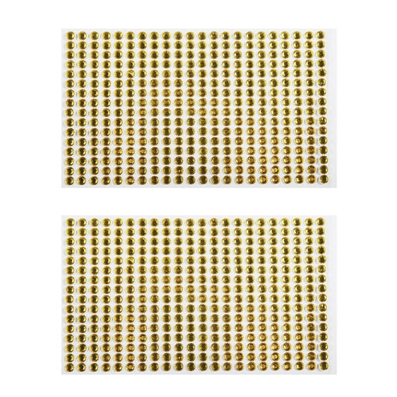 Farfi 2 Sheets Acrylic Rhinestone Decals Shiny Self Adhesive Mini Phone Car Acrylic Scrapbooking Stickers for Home (Lemon Yellow,6mm)
