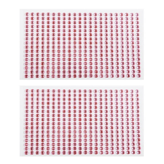 Farfi 2 Sheets Acrylic Rhinestone Decals Shiny Self Adhesive Mini Phone Car Acrylic Scrapbooking Stickers for Home (Light Pink,6mm)