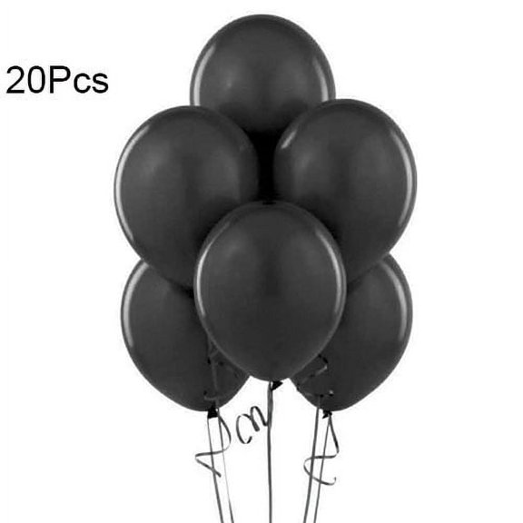 Farfi 20Pcs Holiday Party Birthday Festival Wedding Pure Latex Helium Air Balloons (Black)